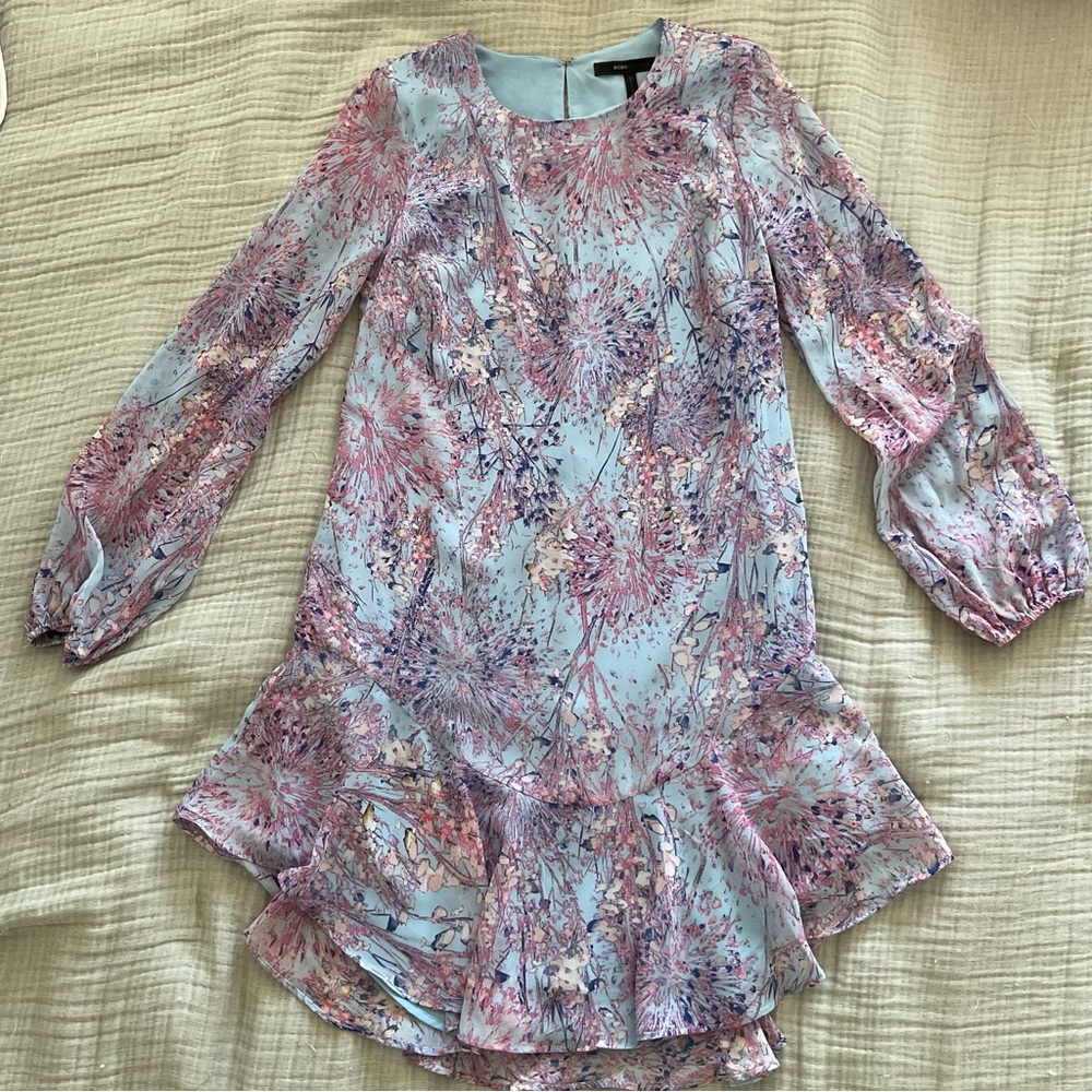Blue and Pink BCBG Floral Dress